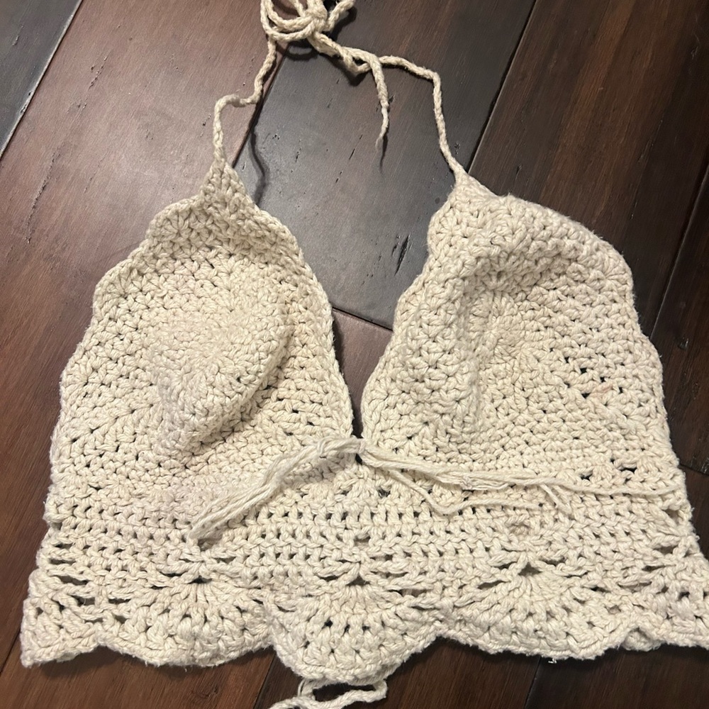Croshet  top tan